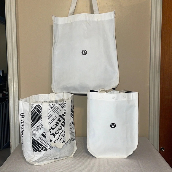 Lululemon reusable bag black white shopping bundle - Picture 2 of 5